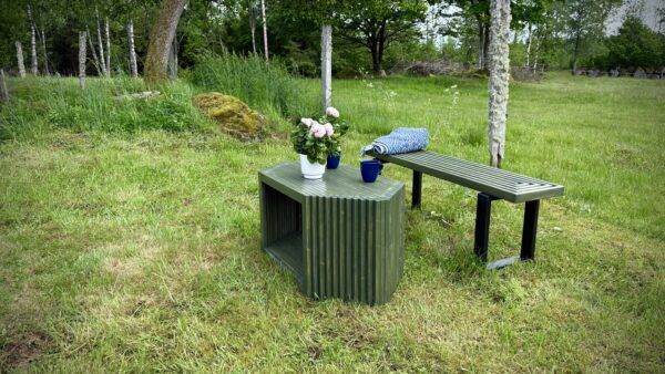Trädgårdsbänk med bord - Bild 4