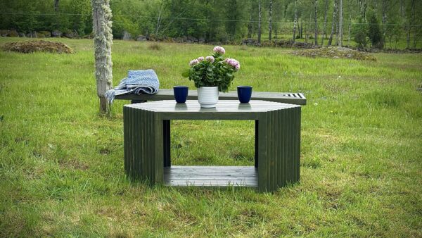 Trädgårdsbänk med bord - Bild 3
